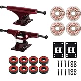 Core Hollow Lightweight Skateboard Trucks + 54mm Spitfire Burners Wheels, ABEC 5 Bearings, Hardware (Package to Complete a Skateboard Deck)
