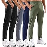 MSGD 5 Pack Men's Sweatpants with Zipper Pockets Stretch Lightweight Athletic Track Activewear Pants for Men Joggers