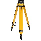 AdirPro Universal Survey Tripod &ndash; Wood/Fiberglass Laser Level &ndash; Transit Level - Quick Clamp - Heavy Duty Contractor