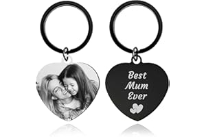 Easycosy Customized Keychain with Picture Personalized Keychains with Engraving Photo & Text for Men, Dad, Boyfriend Gifts