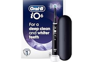 Oral-B iO6 Electric Toothbrush, for a Deep Clean and Whiter Teeth, Black, iO Series 6 with 1 Toothbrush, 1 Brush Head, and 1 