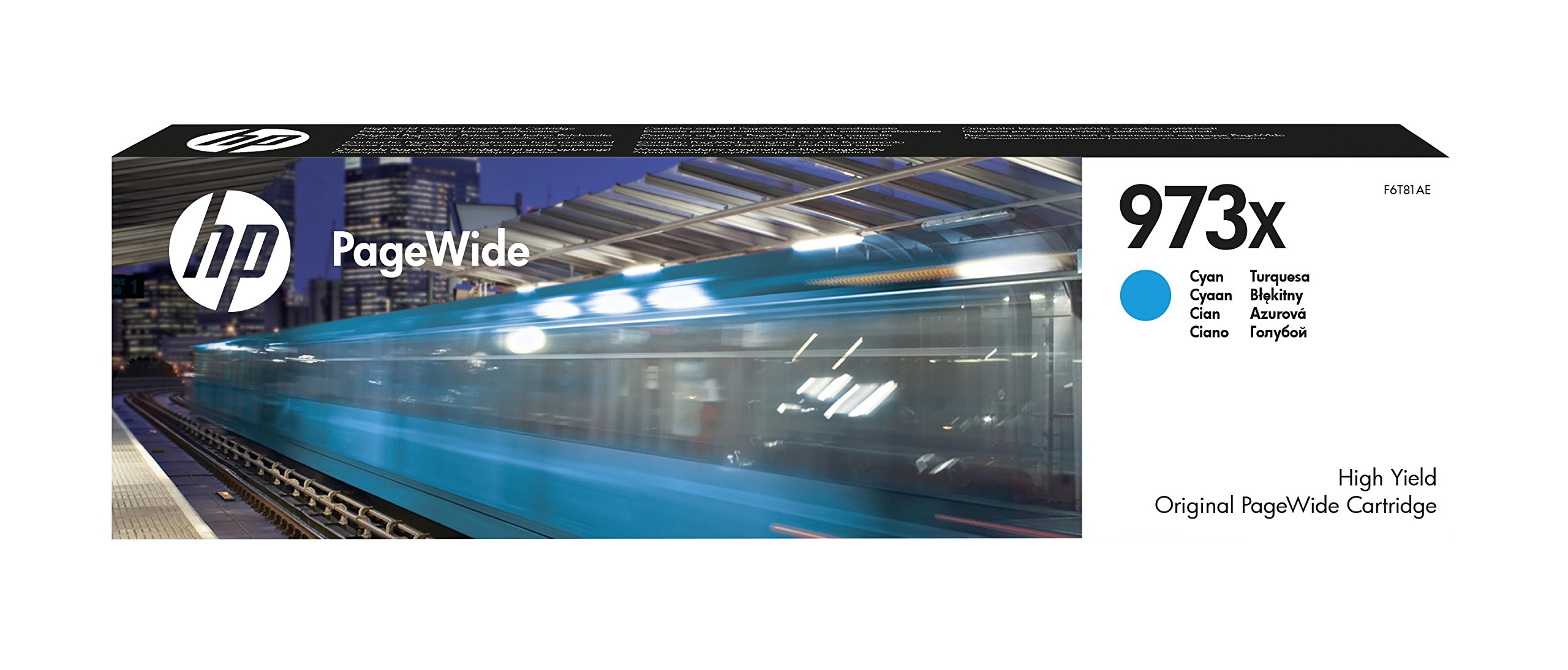 HP F6T81AE 973X High Yield Original PageWide Cartridge, Cyan, Single Pack