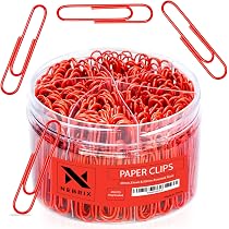 Amazon.com : Nebrix 450 Red Color Paper Clips Assorted Sizes Small ...
