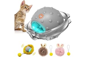 Sofolor Motion Activate Interactive Cat Toys - Automatic Moving Ball Toys for Indoor Cats, Self Rotating Ball with Lights, Electric Cat Mice Toys, USB Rechargeable, Auto On/Off