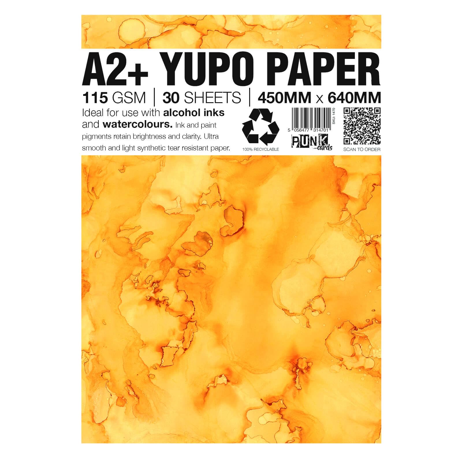 Yupo Paper - Alcohol Inks - Yupo Paper A2 - Alcohol Ink Art Paper - for Artists and Painters - 30 Sheets - 115gsm - A2+ - 450mm x 640mm — image 1