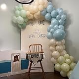 Togvu Dusty Green Blue Balloons 60 Pack 12 Inch Confetti Gold Beige Safari view 6