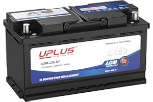 UPLUS NEW TECHNOLOGY BATTERY UPLUS BCI Group 49 Car Battery, AGM-L95-UP Maintenance Free 12V 95Ah Premium AGM Batteries H8 L5 Automotive Battery, 900CCA, 160RC