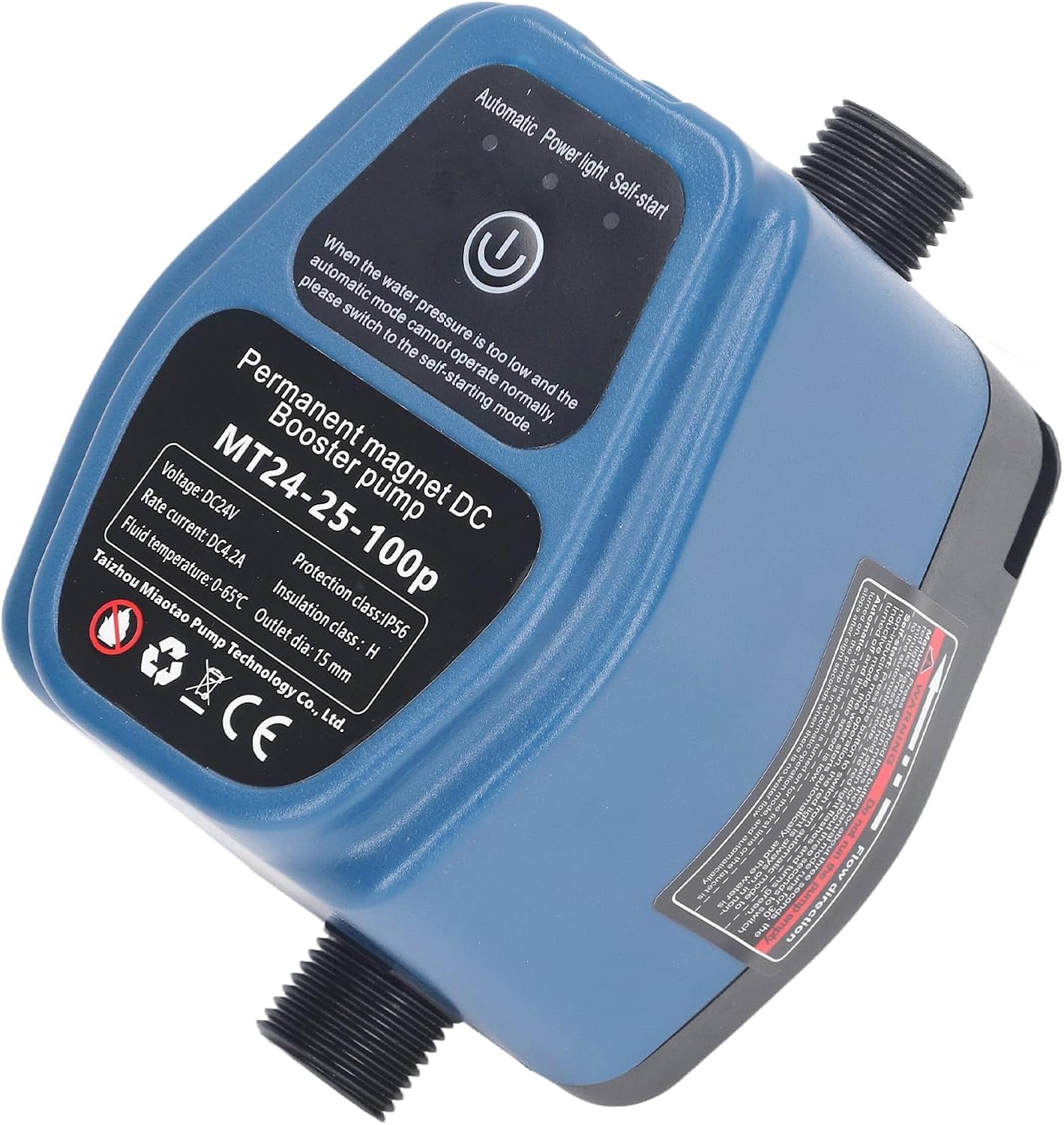 Automatic Booster Pump, 100W 24V Household Water Pressure Shower Booster Pump 25L IP56 1MPa for Home