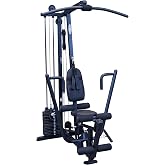 Body-Solid Powerline Adjustable Power Rack - 18-Level Strength Training Heavy-Duty Steel Frame with Safety Rods and Chin-Up Bar for Home Gym, Silver