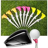 BIRDIE79 High Path Golf Tees, 5&deg; Launch, Adjustable Height, 9 Pack | 20mm Stable Head, High Visibility, Helps Reduce Hooks &amp; Slices