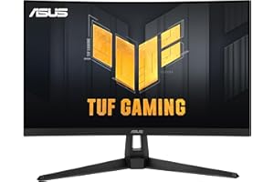 ASUS TUF Gaming VG27VH1B 27” Curved Monitor, 1080P Full HD, 165Hz (Supports 144Hz), Extreme Low Motion Blur, Adaptive-sync, FreeSync Premium, 1ms, Eye Care, HDMI D-Sub, BLACK