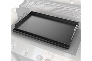 UNIFLASY Nonstick Cast Iron Griddle for Gas Grill Nanoceramic Stove Top Griddle for Gas Stove 25" x 16" Flat Top Plate Cooking Skillet Pan Teppanyaki for Camping Outdoor Tailgating Plancha Para Cocinar