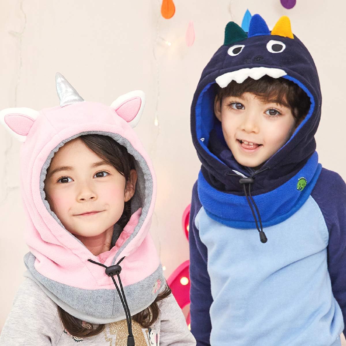 Azarxis Kids Balaclava Fleece Ski Face Mask Hat Neck Warmer Nose Cover Winter Animal Hood Cap for Boys Girls (Pink (Unicorn)): Clothing