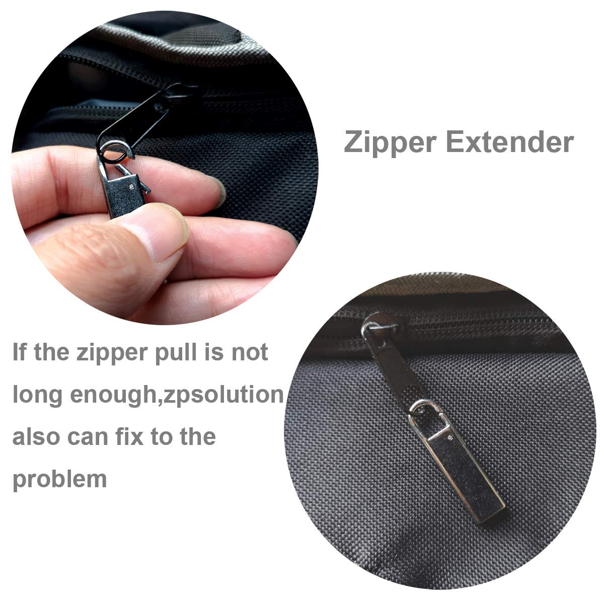 Zpsolution Zipper Pull Replacement Metal Zipper Handle Mend Fixer for Luggage Suitcases Bags