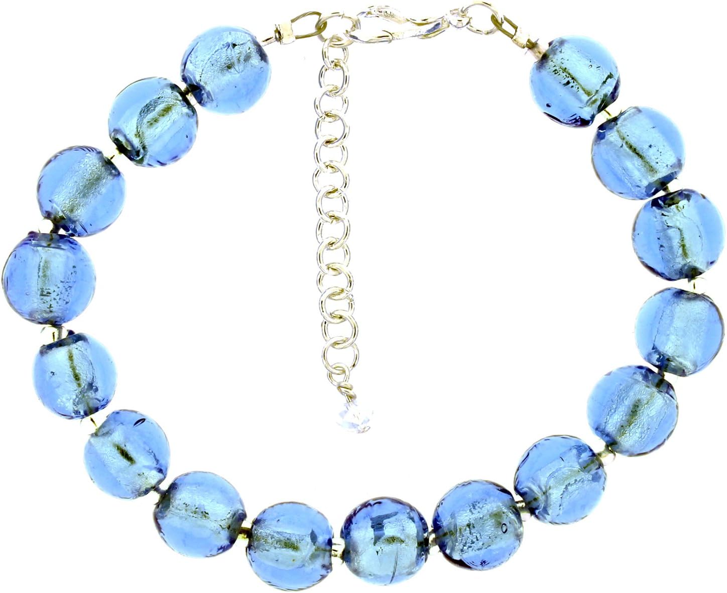 The Jewellery Factory Sapphire Colour Murano Style Bead Bracelet of 23.5cm