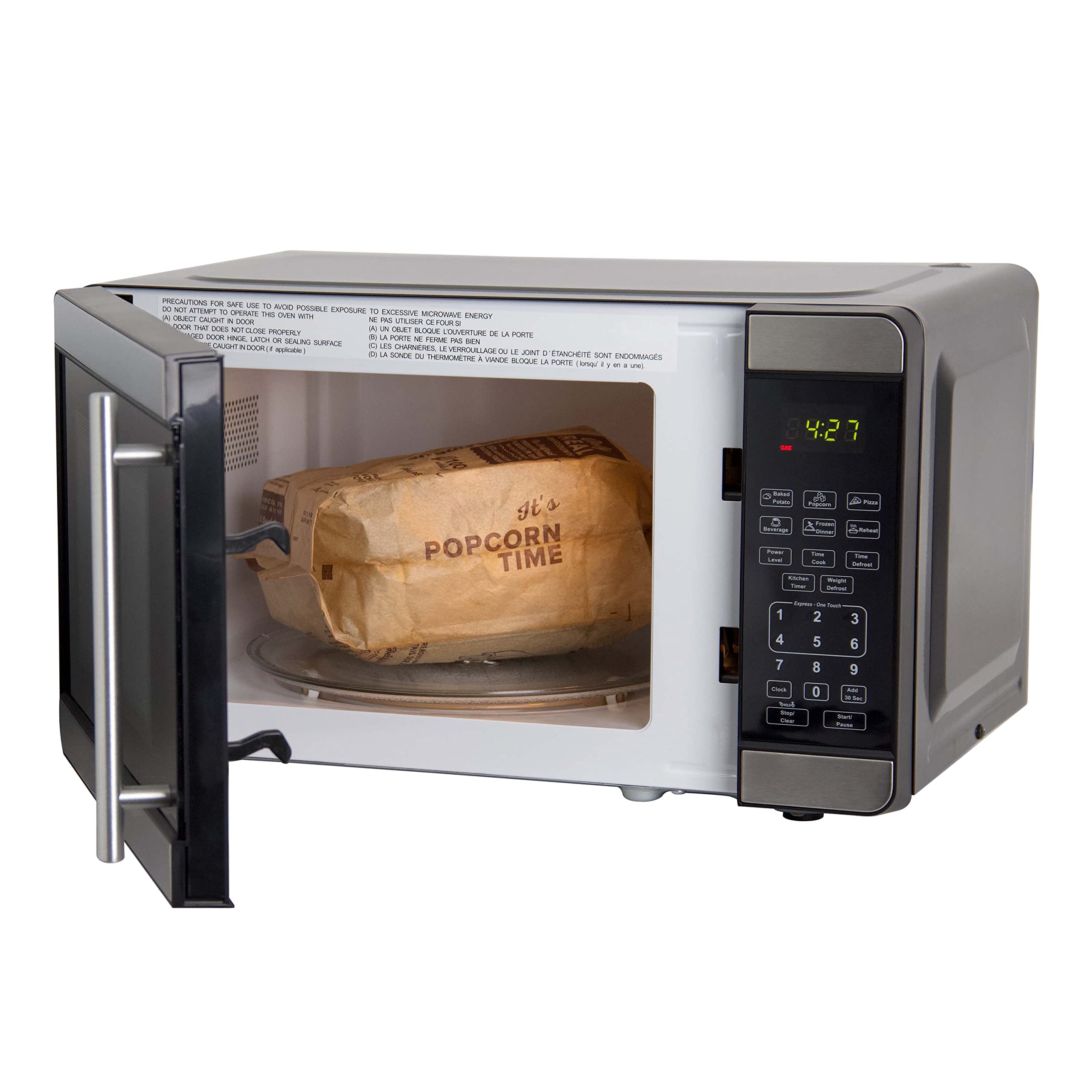 Avanti MT7V3S Microwave Oven 700-Watts Compact with 6 Pre Cooking Settings, Speed Defrost, Electronic Control Panel and Glass Turntable, 0.7-Cu.Ft, Metallic