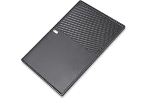 SearCook 17.5'' Grill Griddle 7598 for Weber Spirit I II E310 320 330, S310 320 330, Spirit 700, Cast Iron Grill Plate for Genesis 1000-3500, Cooking Pan Replacement Part for Weber 7638 7639, 1 Pack
