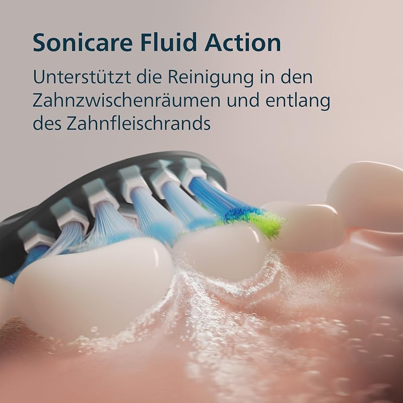 Sonicare DiamondClean elektrische Zahnbürste der 9000er Serie – Schallzahnbürste, sauberere Zähne und Mundpflege mit 4x C3 Premium Plaque Defense-Bürstenköpfen, Aquamarine (Modell HX9911/89)