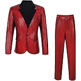 IWQBQ Men's 70s Outfit Disco Suit Shiny Party Outfit Sequin Costume