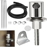 Remote Mount Vent Valve w/Fuel Line Kit for Fuel Tanks, 5/16'' Barb Size, External Rollover Check Valve,Tank Vent Line Replacement Part with Hardware