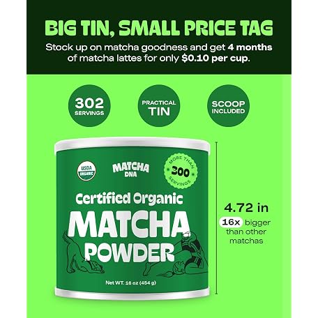 Mua MATCHA DNA Certified Organic Matcha Green Tea Powder - 16 oz | TIN ...
