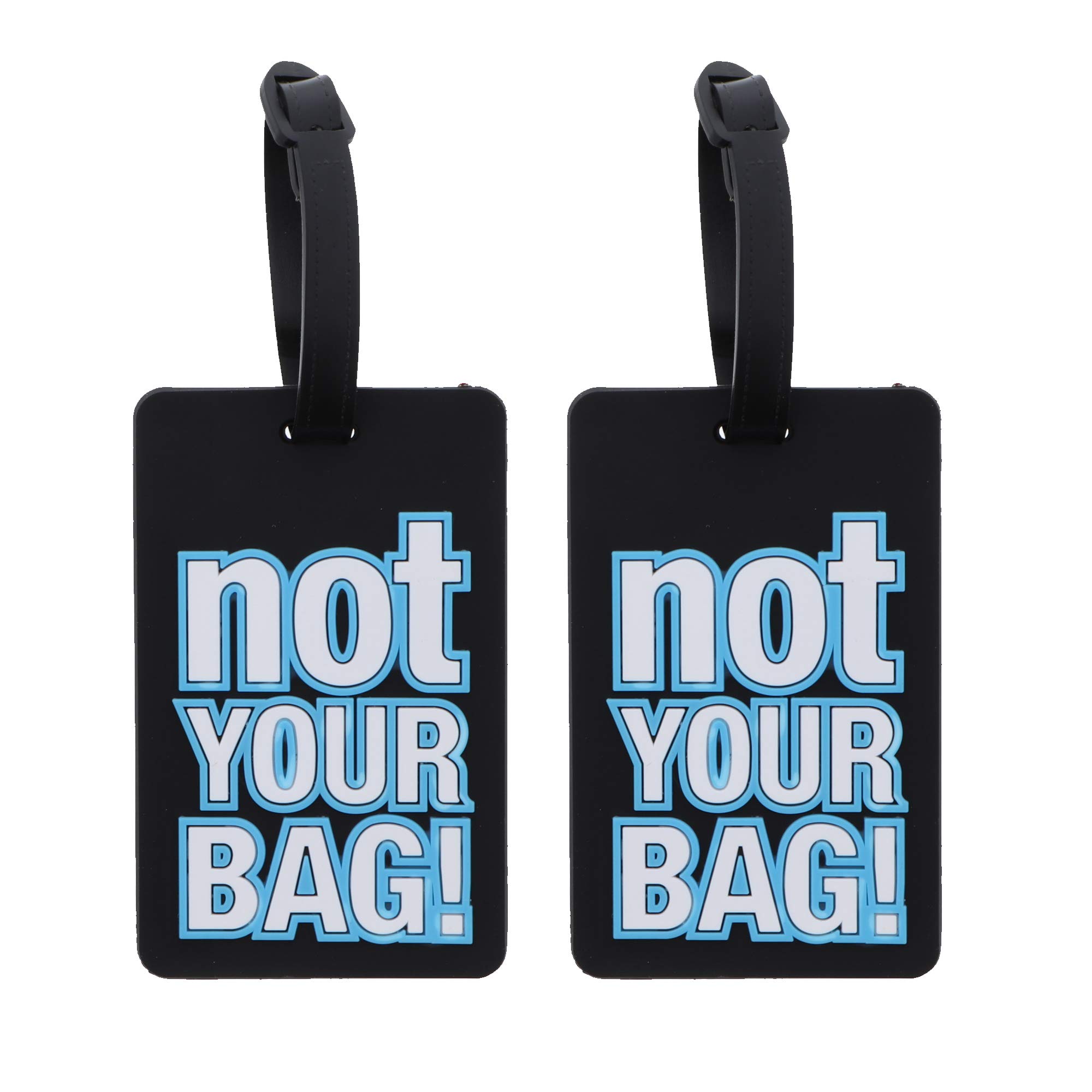 Not Your Bag Name Tag Travel Tag Luggage Tag Suitcase ID Holder - Set of 2 Black