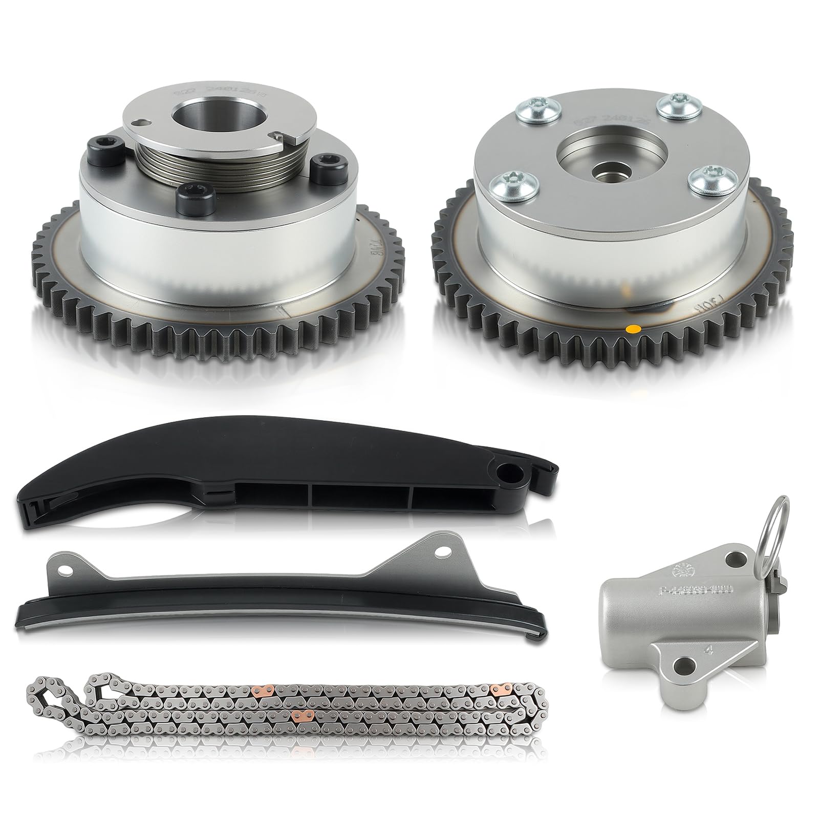 Photo 1 of MOTOALL 24350-2E201 Intake and Exhaust Timing Chain Kit Camshaft Phaser 24370-2E200 Fit for Kia Forte Forte5 Optima, for Hyundai Elantra Sonata Tuscon Replace