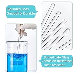 10 Pcs Glass Stirring Rods 9.84" Length 6mm Dia