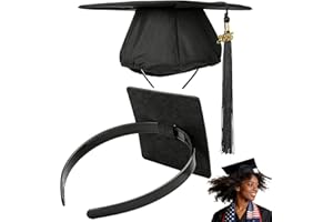 PUNCHMAN Graduation Cap Headband 1 Pack-Black Anti-Slip Crad Cap Hair Band,Secure Grad Hat Holder for Women Girls Accessories