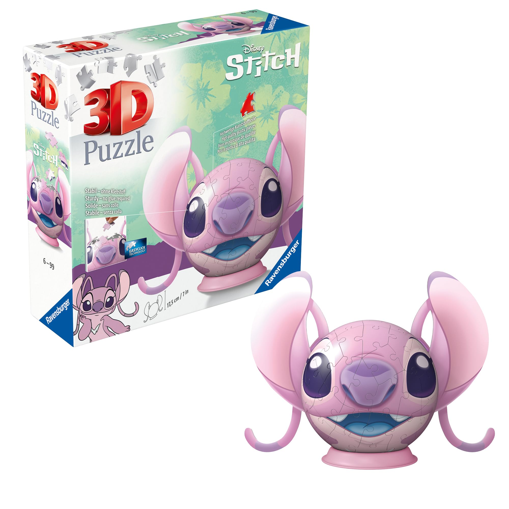 Ravensburger Disney Stitch Angel with Ears 72 piece 3D Jigsaw Puzzle ...
