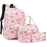 Yusudan Girls School Backpack Set, Kids Teens School Bag Bookbag with Lunch Bag Pencil Bag