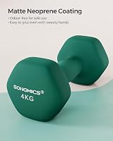 SONGMICS Set of 2 Dumbbells 4 kg Neoprene Non-Slip Green SYL68GN view 2