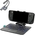 Invensic DeckTop with Splitter - Steam Deck Keyboard and Bluetooth Trackpad Mouse with Multicolor LED Laptop Accessory for Valve Linux PC Gaming Accessories (Steam Deck/ROG Ally)