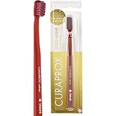 Curaprox CS 12460 Velvet Toothbrush, Copper/Red, Single Pack, Swiss Made | Ultra-Fine Filaments, Dentist Recommended, Sensitive for Teeth &amp; Gums, Gentle Plaque Removal, Swiss Oral Care