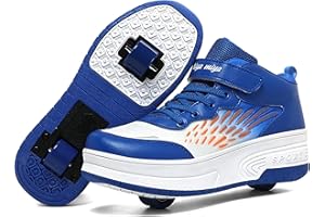 Wooowyet Roller Skate Shoes for Kids Boys Girls Rechargealbe Wheels Sneakers Fashion Roller Wheeled