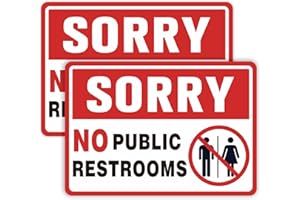 LUHIMO 2PCS No Public Restroom Signs for Business, Self Adhesive Weatherproof Vinyl Sorry No Public Bathroom Sign Sticker for Office Home Window Door