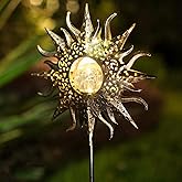 TAKE ME Sun Solar Lights Outdoor Waterproof Metal Garden Stakes for Patio Yard Walkway LawnPatio Mothers Gifts Mom Wife Grandma (Sun)