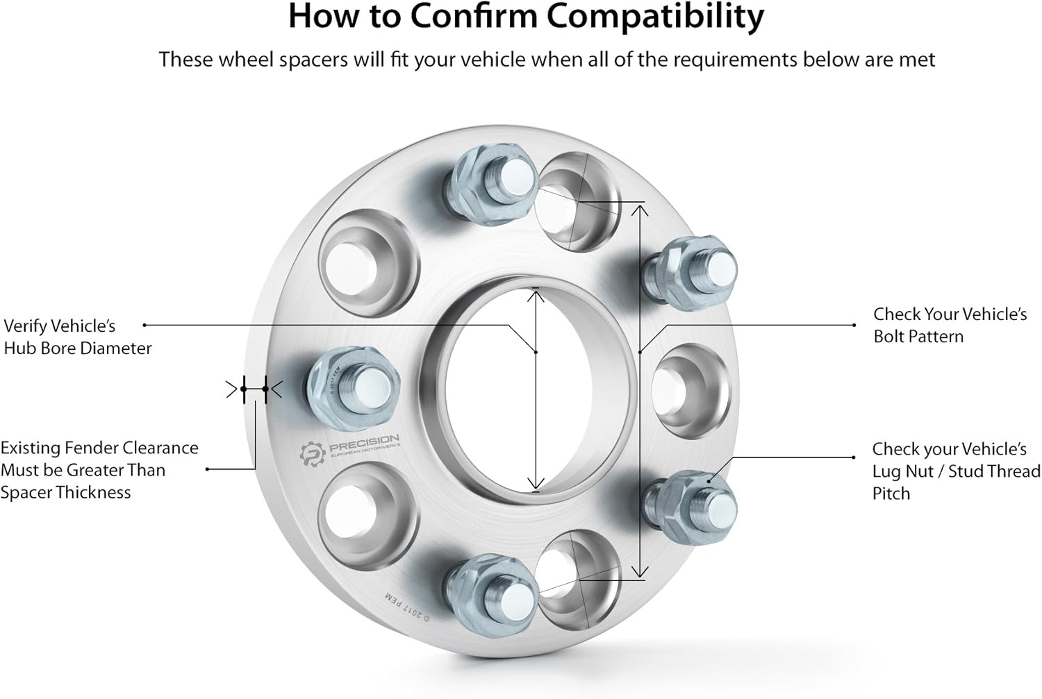 2 inch Hubcentric Black Wheel Spacers for Ford Lincoln Mustang Edge