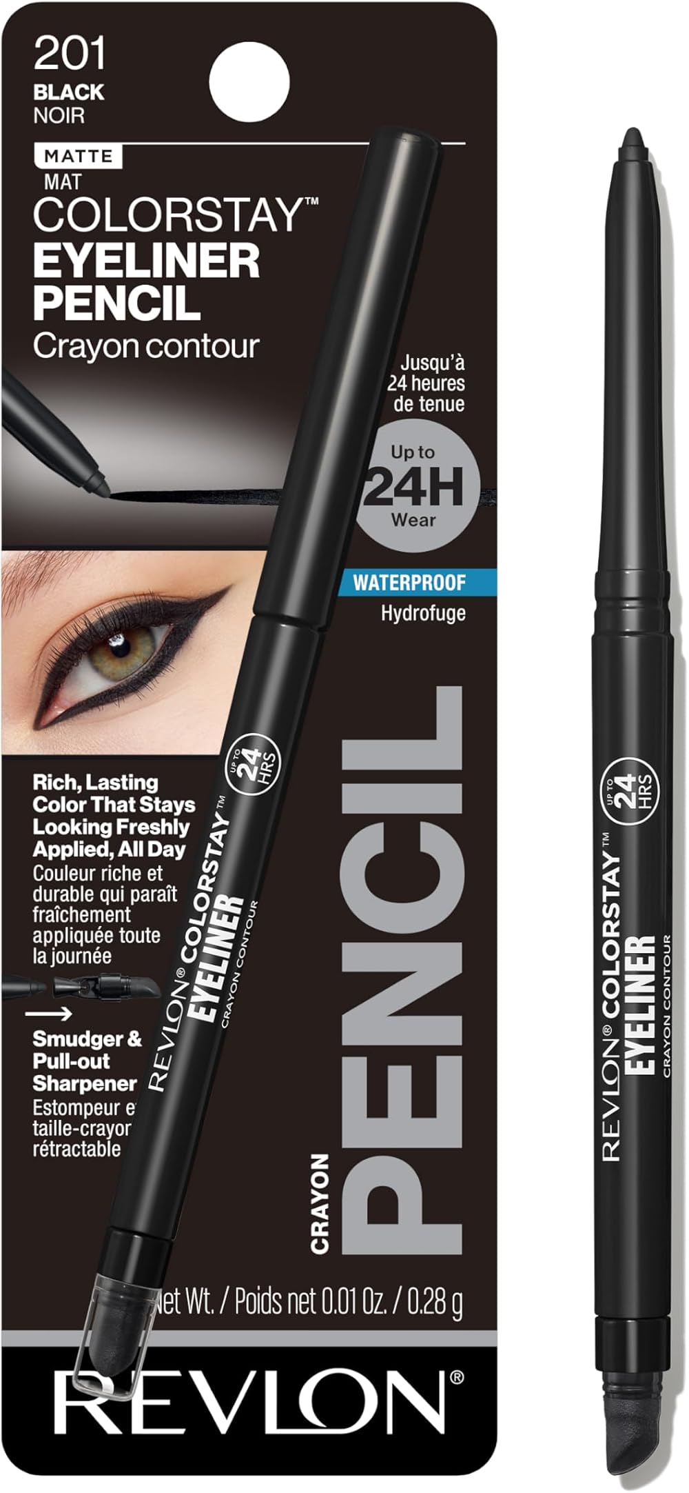 Revlon Colorstay Eyeliner Pencil Black 201 – 0.01oz Long-Lasting