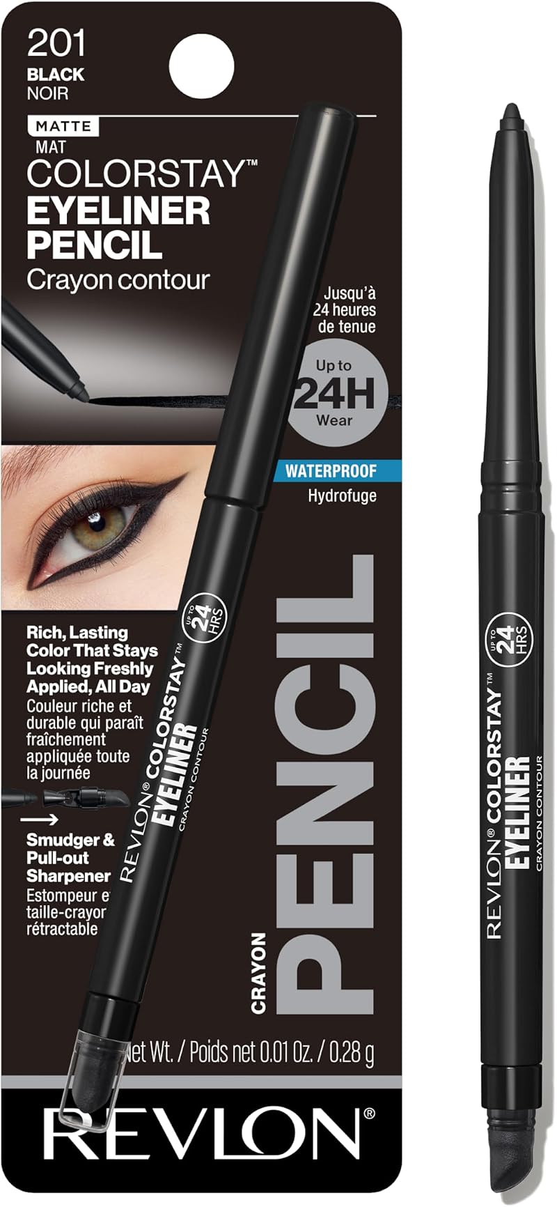 Revlon Colorstay Eyeliner Pencil Black 201 – 0.01oz Long-Lasting