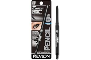 Revlon ColorStay Pencil Waterproof Eyeliner, Valentine's Day Makeup Gifts for Women, Built-In Sharpener, Waterproof, Smudge-proof, Longwearing with Ultra-Fine Tip, 201 Black, 0.01 oz