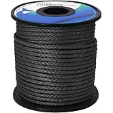 emma kites Hollow UHMWPE Braided Cord 1.3mm, 1.6mm, 2mm Spliceable for Tent Guyline Tarp Hammock Ridgeline Whoopie Sling Bear Bagging for Camping Backpacking