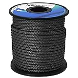emma kites Black 2mm UHMWPE Braided Cord Spliceable