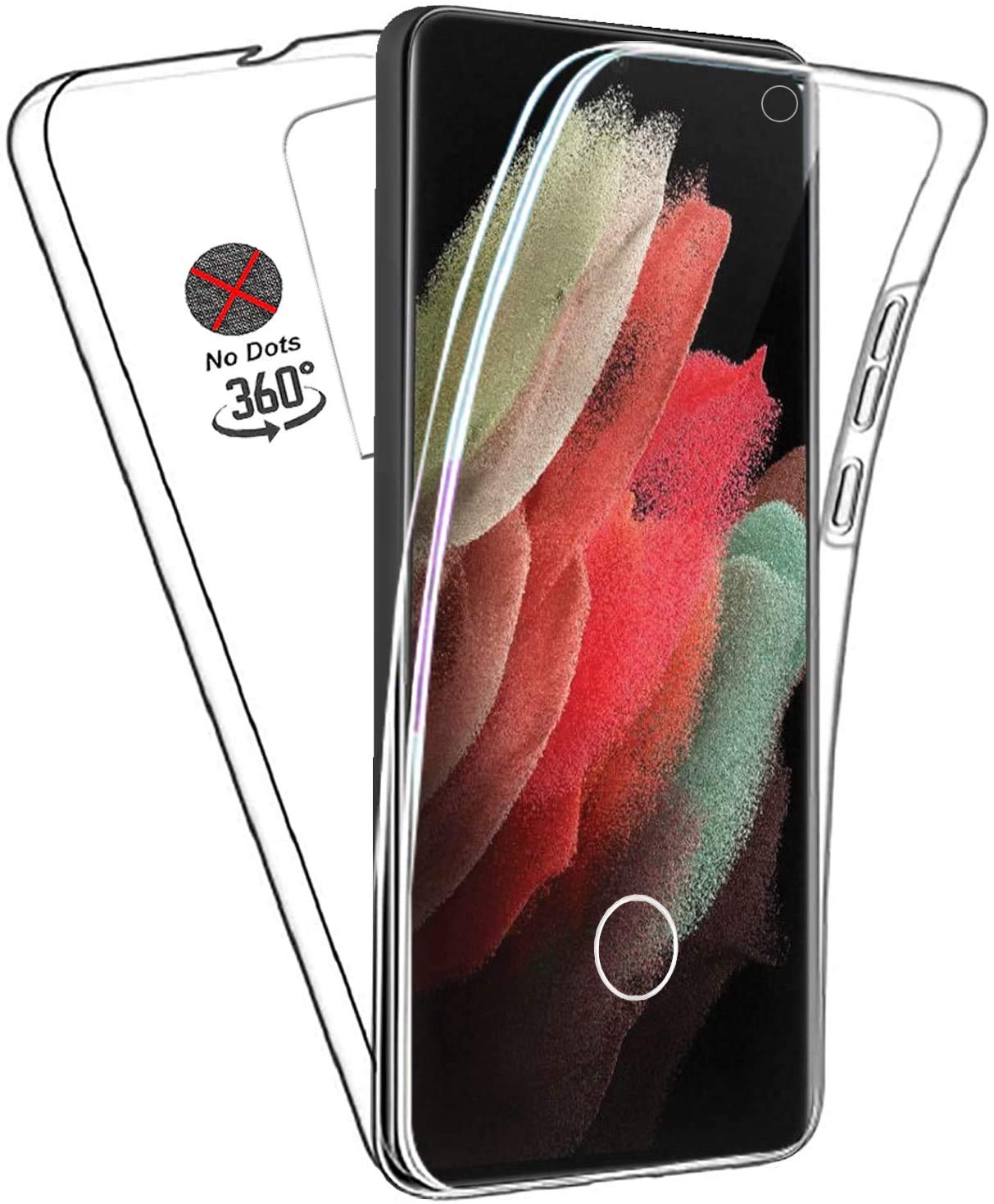 DN-Technology Clear Case for Samsung Galaxy S21 Ultra 6.8" 360° Full Protection Front & Back Phone Case Silicone Cover Transparent — image 1