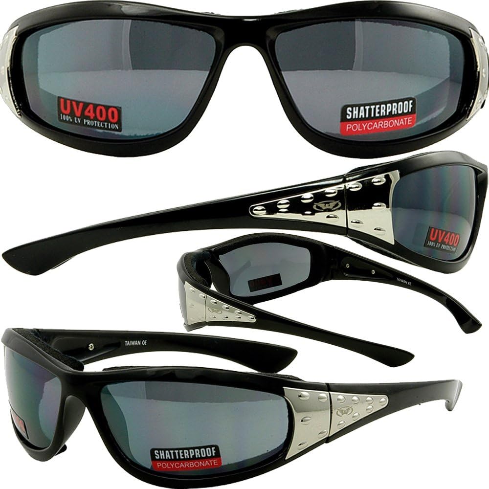 Viva FM LADIES WOMEN CHICK MOTORCYCLE GOTH CHICK GLASSES SUNGLASSES SMALL FACE HAS UV400 Filter for Maximum UV Protection Scratch Resistant Coating and Fabric-Covered Airy Foam Padding