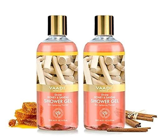 Vaadi Herbals Divine Shower Gel, Honey and Sandal, 300g (Pack of 2)