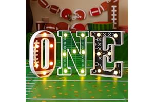 Grinsvalley Football 1st Birthday Party Decorations One Letters Light Birthday Decorations Light up Letters for Centerpieces Table Backdrop 1 Year Old Football Party Supplies Boy or Girl