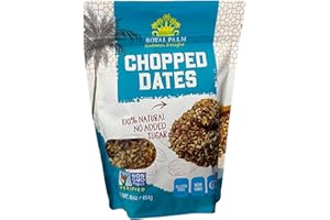 Royal Palm Chopped Dates | 16oz - 100% Natural & Pitted, Non-GMO, Kosher, No Added Sugar, Dried Fruit – Ideal for Baking, Cooking, & Snacking