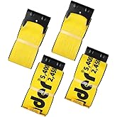 Autofonder 4" x30' Winch Straps with Flat Hook Flatbed Tie Downs Truck Straps 16200 lbs Load Capacity Cargo Control for Flatbeds, Trucks, Trailers, Farms, Rescues, Tree Saver, Yellow(4 Pack)