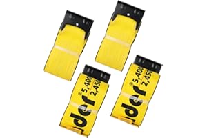 Autofonder 4" x30' Winch Straps with Flat Hook Flatbed Tie Downs Truck Straps 16200 lbs Load Capacity Cargo Control for Flatbeds, Trucks, Trailers, Farms, Rescues, Tree Saver, Yellow(4 Pack)